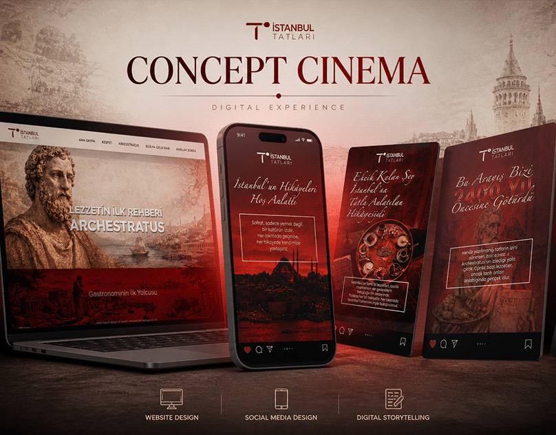 Konsept Sinema Website & Sosyal Medya — Grafik Tasarım · buse tugba İllüstrasyon & Motion